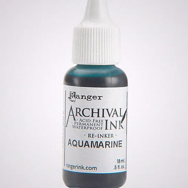 Aquamarine 0.5Oz Archival Reinker Ink Permanent Waterproof Acid Free Dye Ink