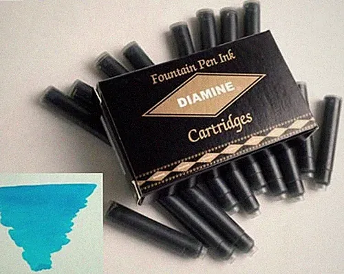 Diamine Turquoise Ink Cartridge For Fountain Pens 18 Per Package DM-8003