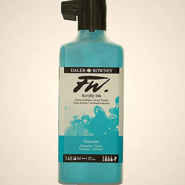FW Acrylic Artists Ink 180ml-Turquoise