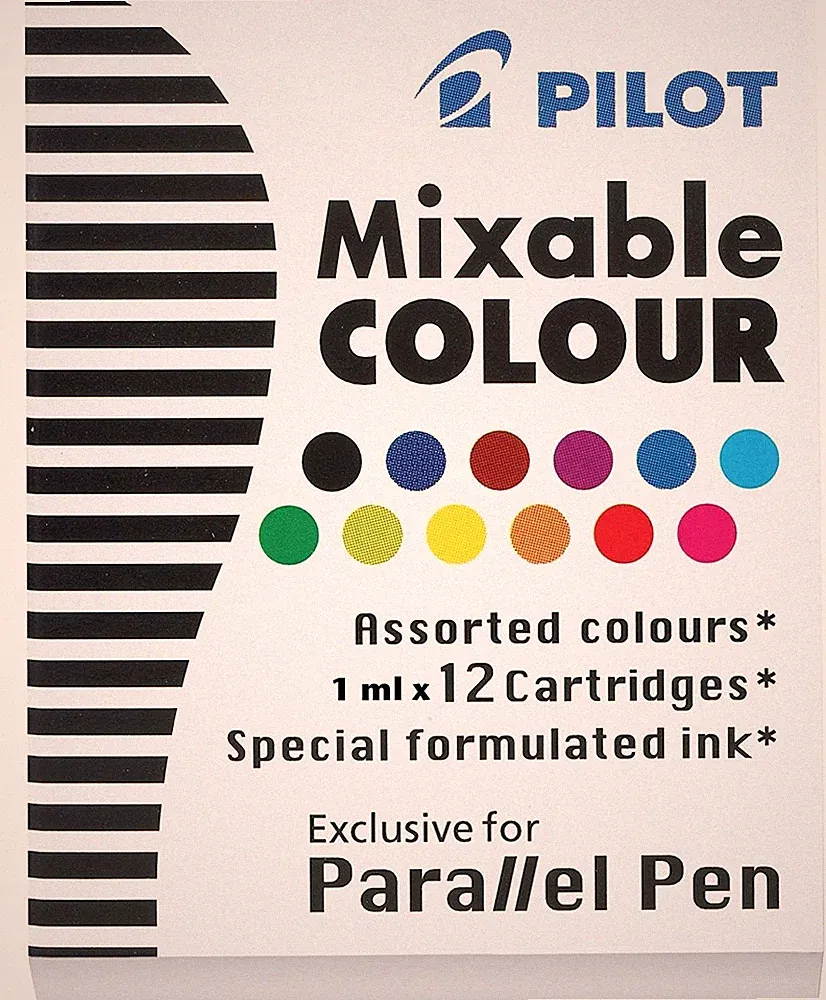 Pilot Parallel Mixable Color Ink Refills for Calligraphy Pens, 6-Pack